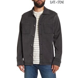 SLATE & STONE MEN NWT DENIM WORKWEAR COTTON BLEND WASHED BLACK JACKET. SIZE XL